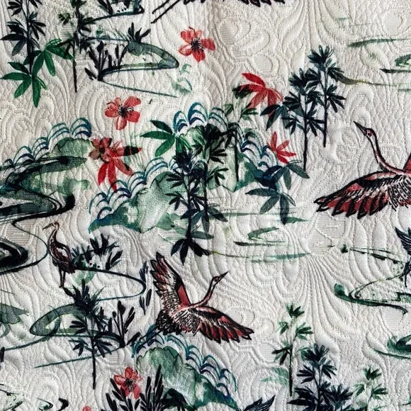 H&M | Jacquard weave bird print mini skirt in cream - Picture 6 of 10